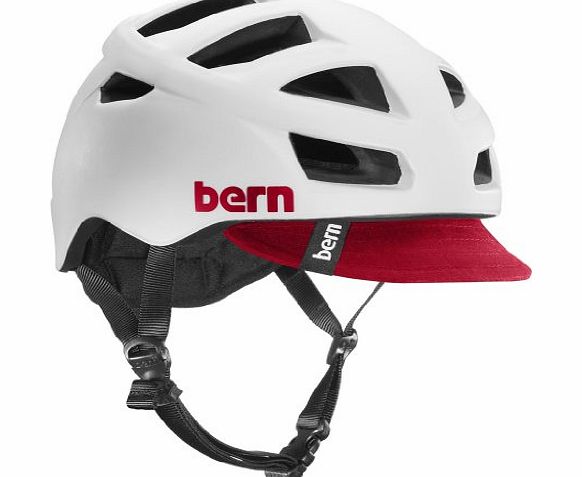 Bern Allston lid w Flip Visor - Satin White, S/M
