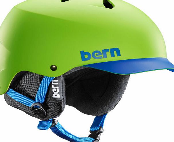 Bern Mens Bern Watts Helmet - Matte Neon Green/blue