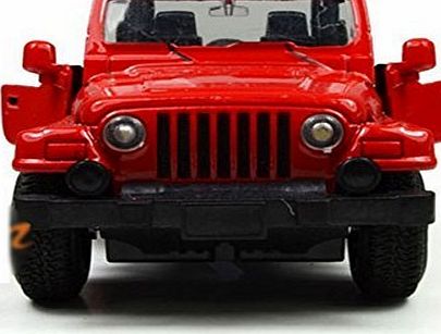 Berry President Alloy Car Model Vehicle Simulation Toy for Children 1:32 Scale Model Jeep Wrangler Car Electric Toy Sound amp; Light - Birthday Christmas Gift (Red)