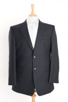 Berwin Charcoal Pinstripe wool Suit Jacket