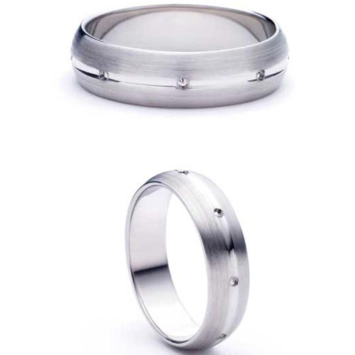 3mm Heavy D Shape Beso Wedding Band Ring In 18 Ct White Gold