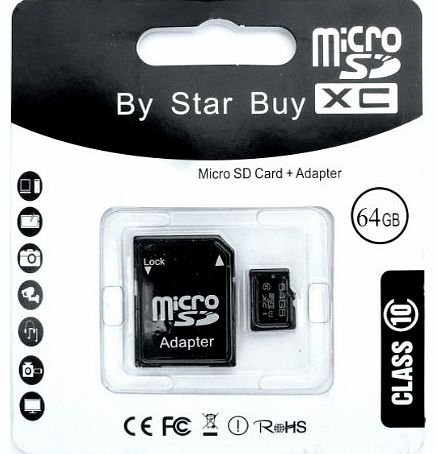 NEW 64GB MICRO SD SDHC MEMORY CARD, CLASS 10...THE HIGH PERFORMANCE CHOICE FOR DIGITAL SOUND & IMAGE CAPTURE* TO WHICH PROVIDES UNIVERSAL COMPATIBILITY WITH OTHER DEVICES USING A FULL-SIZE SD MEMO