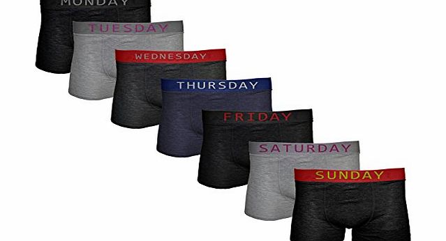 Best Deals Direct 7 Pack Mens Days of the Week Boxer Shorts Cotton Designer Stretch S-XL (Medium)