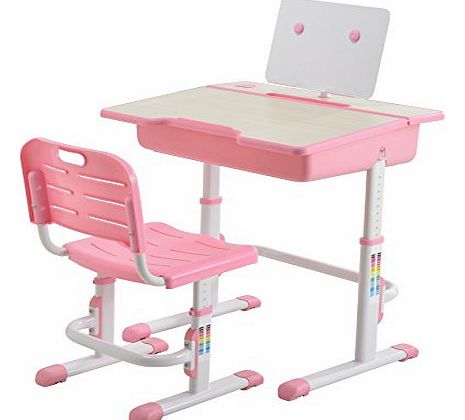 Best Desk Ergonomic Kids Desk Chair with FREE Steel Bookstand Height Adjustable Children Desk Chair Pink Desk for Girls - Minuet Pink