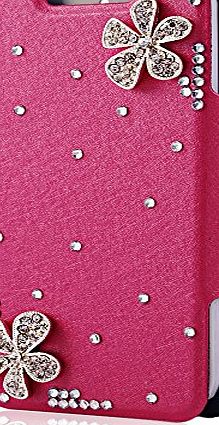 BestCool Chic Fashion Glittering Shiny Blink Rhinestone Flower Pattern 13cm * 6.5cm Universal Leather Case for iPod Touch 5th Generation Mobile Phone Case Cover with Stand Holder and Credit Card Pocke