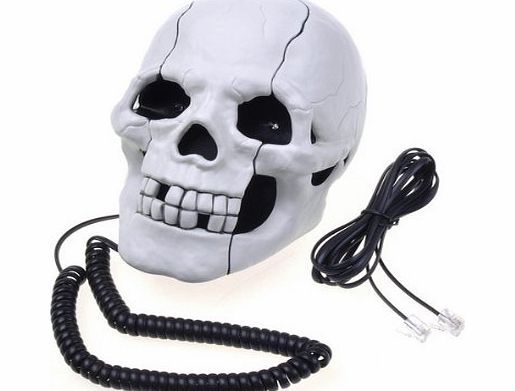 BestDealUK White Skull Shaped Home Phone Telephone Flashing Eye