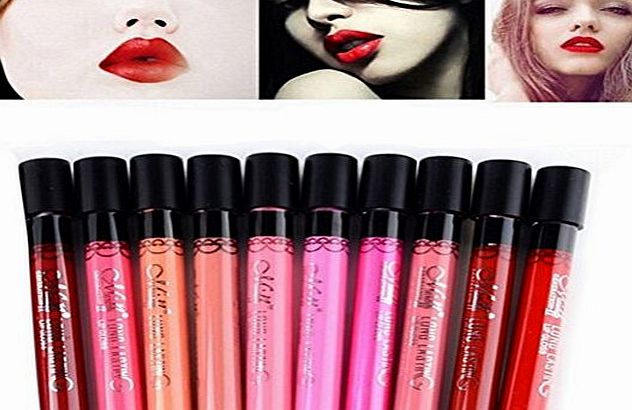 BESTIM INCUK 10-Piece Beauty Makeup Lip Gloss Velvet Matte Waterproof Cosmetic Lipstick