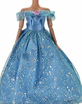 BESTIM INCUK Fashion Handmade Party Evening Wedding Dresses Gown Clothes with Butterfly Decor for Barbie Dolls Girls Birthday Gift