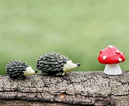 BESTIM INCUK Miniature Fairy Garden Hedgehog Mushroom Home Decoration Outdoor Decor