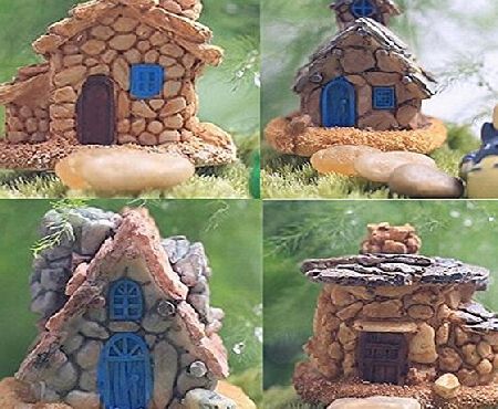 BESTIM INCUK Miniature Fairy Garden Stone House Statue Home Decoration Outdoor Decor