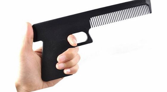 BestOfferBuy Novelty Geek Funny Hand Gun Hair Comb Brush Gift