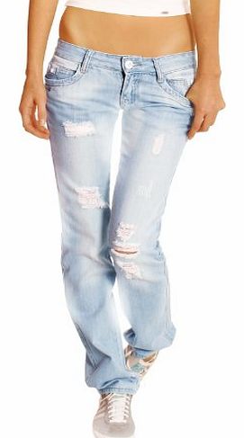 bestyledberlin Destroyed hipster low rise Jeans size 8/S womens jeans light blue new