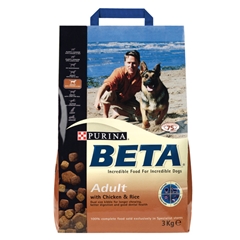 Beta Adult Complete Dog Food with Chicken and#38; Rice 15kg with 3kg Extra Free