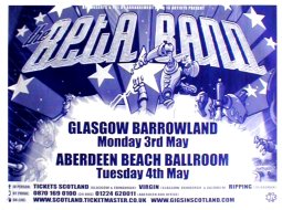BETA BAND Scottish Tour May 2004 Music Poster