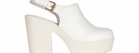 Beta White slingback platforms