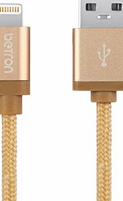 Betron Apple Certified Lightning to USB Cable, Sync and Charger for iPhone, iPad, iPod, iPad Mini (Gold)