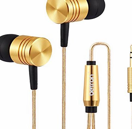 Betron B650 Noise Isolating Earphones Headphones, Powerful Bass, Pure Sound for iPhone, iPad, iPod, Samsung, HTC, Nokia etc (Gold)