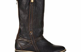 Betsy Black contrast stitch boots