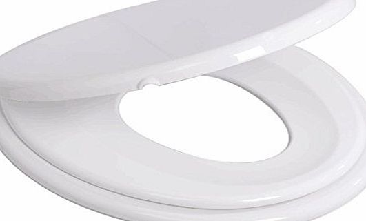 Better Bathrooms Toilet Seat Family Potty Training Child Toddler Soft Close White 2-in-1 Top Fixing Lightweight Durable Design - Easy Clean Installation
