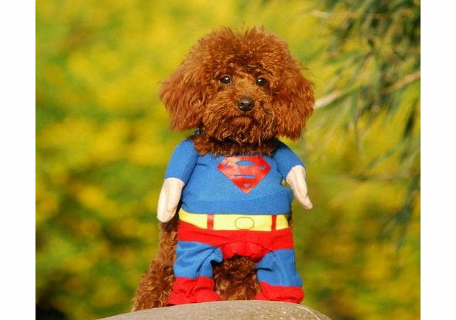 Better Dealz Superman Dog Cat Puppy Halloween Costume Clothes Pet Apparel Superdog Dress Up (medium(neck:30-34cm))