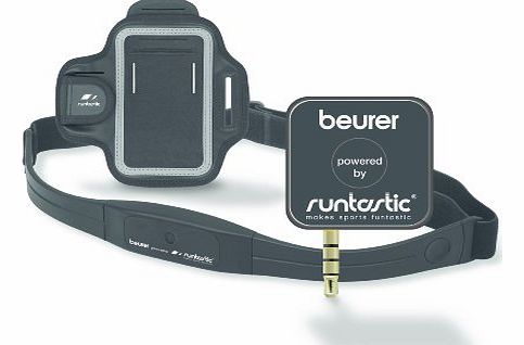 Beurer Runtastic PM200 Plus Heart Rate and GPS Runners Kit for Smartphones - Black, 2.8 x 2.8 x 1.0 cm