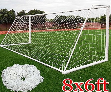 Beyondfashion Football Soccer Goal Post Nets 8ft X 6ft for Outdoor Sports Training White(pole not included)