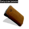 Beyza SlimLine Leather Pouch Case - Nokia N95 8GB - Vintage Tan