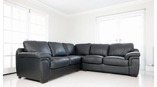AMY Corner Sofa Suite in Black PU Leather