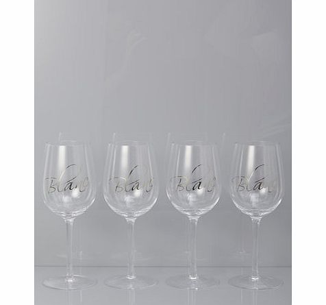 Bhs 1928 Blanc Word set of 4 wine glasses, clear