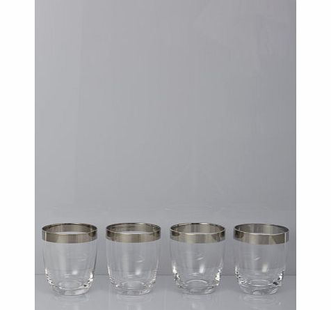 Bhs 1928 Platinium band set of 4 tumblers, clear