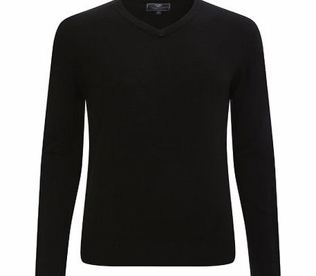 Bhs 2`` Longer Black Supersoft V Neck Jumper, Black