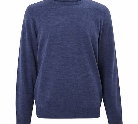 2`` Longer Blue Supersoft Crew Neck Jumper, Blue