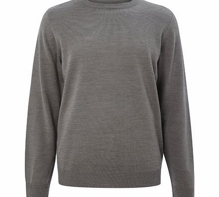 Bhs 2`` Longer Grey Supersoft Crew Neck Jumper, Grey