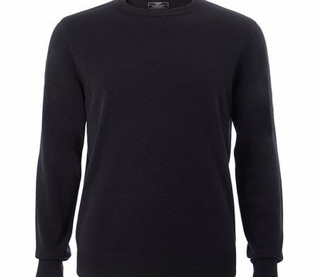 2`` Longer Navy Supersoft Crew Neck Jumper, Blue