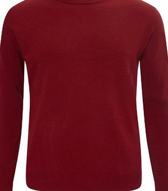 Bhs 2`` Longer Supersoft Red Crew Neck Jumper, Red