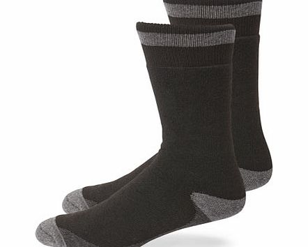 Bhs 2 Pack Blister Lined Black Socks, Black