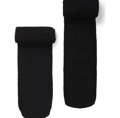 Bhs 2 Pack Girls Black Butterfly Design Tights,
