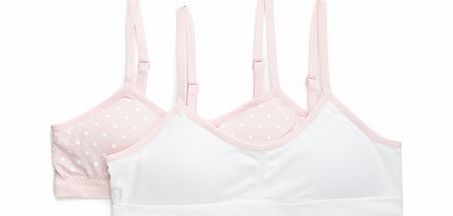 Bhs 2 Pack Girls Seamfree Crop Tops, pink/white