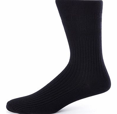 Bhs 2 Pack Navy/Denim Comfort Top Socks, Blue