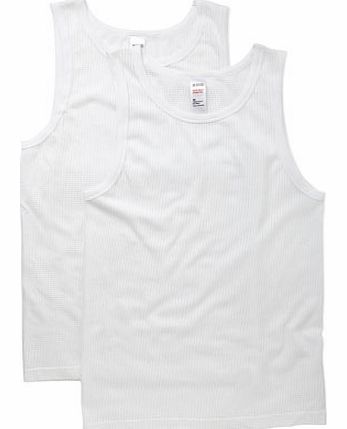 Bhs 2 Pack White Airtex Vest, White BR60V04XWHT