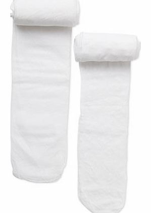 Bhs 2 Pack White Detailed Tights, white 1490690306
