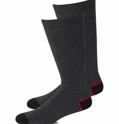 2pk Long Grey Thermal socks, Grey BR61T04FGRY