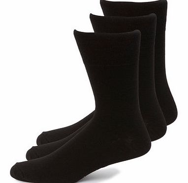 Bhs 3 Pack Black Gentle Grip Socks, Black