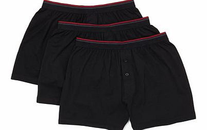 3 Pack Black Jersey Boxers, Black BR60J01EBLK