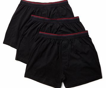 3 Pack Black Jersey Boxers, Black BR60J02XBLK