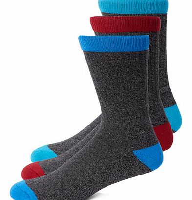 Bhs 3 Pack Bright Leisure Socks, Black BR61L02DRED