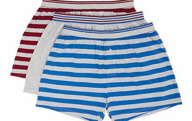 Bhs 3 Pack Bright Stripe Boxers, Grey BR60J01EGRY