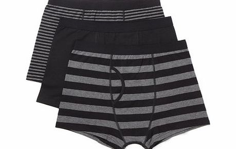 Bhs 3 Pack Charcoal Stripe Trunks, Black BR60T11GBLK