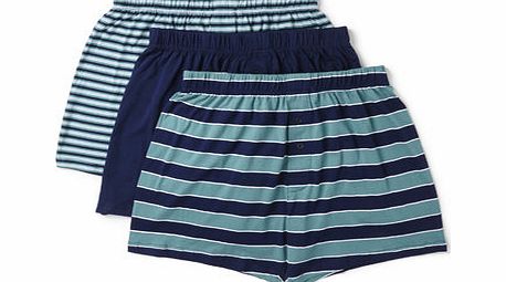 Bhs 3 Pack Green Stripe Boxers, Green BR60J03FGRN