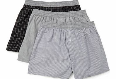Bhs 3 Pack Grey Woven Boxers, Grey BR60W02EGRY